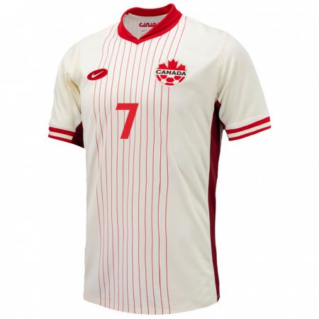 Kandiny Niño Camiseta Canadá Stephen Eustáquio #7 Blanco 2ª Equipación 24-26 La Camisa Chile