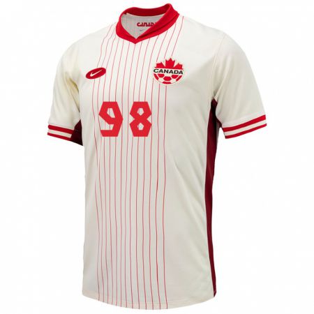 Kandiny Niño Camiseta Canadá Olivia Smith #98 Blanco 2ª Equipación 24-26 La Camisa Chile
