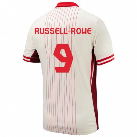 Kandiny Niño Camiseta Canadá Jacen Russell-Rowe #9 Blanco 2ª Equipación 24-26 La Camisa Chile