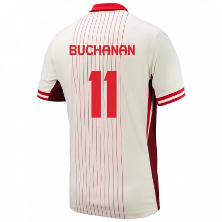 Kandiny Niño Camiseta Canadá Tajon Buchanan #11 Blanco 2ª Equipación 24-26 La Camisa Chile