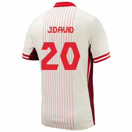 Kandiny Niño Camiseta Canadá Jonathan David #20 Blanco 2ª Equipación 24-26 La Camisa Chile