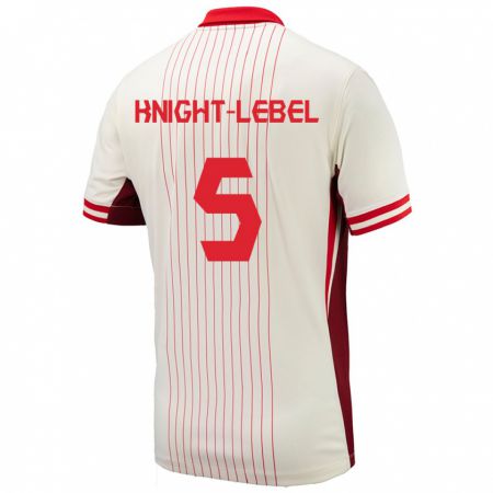 Kandiny Niño Camiseta Canadá Jamie Knight-Lebel #5 Blanco 2ª Equipación 24-26 La Camisa Chile