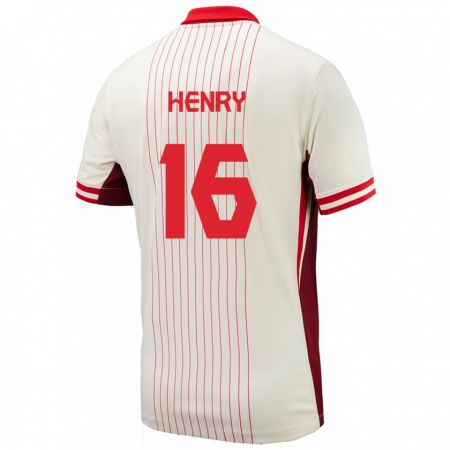 Kandiny Niño Camiseta Canadá Maël Henry #16 Blanco 2ª Equipación 24-26 La Camisa Chile