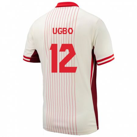 Kandiny Niño Camiseta Canadá Iké Ugbo #12 Blanco 2ª Equipación 24-26 La Camisa Chile