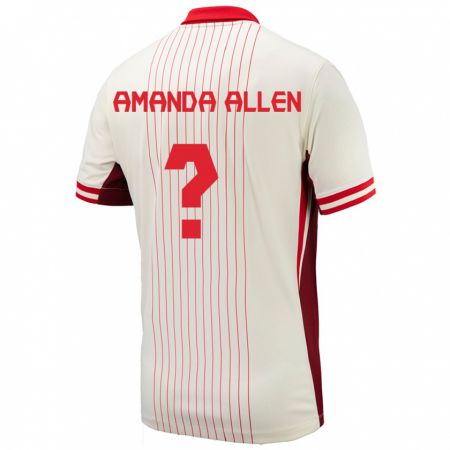 Kandiny Niño Camiseta Canadá Amanda Allen #0 Blanco 2ª Equipación 24-26 La Camisa Chile
