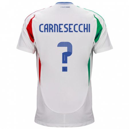 Kandiny Niño Camiseta Italia Marco Carnesecchi #0 Blanco 2ª Equipación 24-26 La Camisa Chile