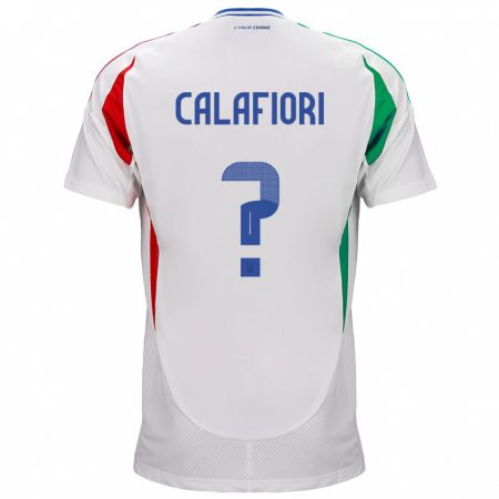 Kandiny Niño Camiseta Italia Riccardo Calafiori #0 Blanco 2ª Equipación 24-26 La Camisa Chile