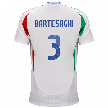 Kandiny Niño Camiseta Italia Davide Bartesaghi #3 Blanco 2ª Equipación 24-26 La Camisa Chile