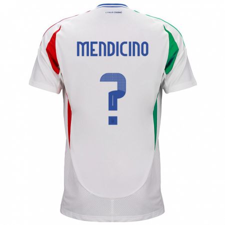 Kandiny Niño Camiseta Italia Leonardo Mendicino #0 Blanco 2ª Equipación 24-26 La Camisa Chile