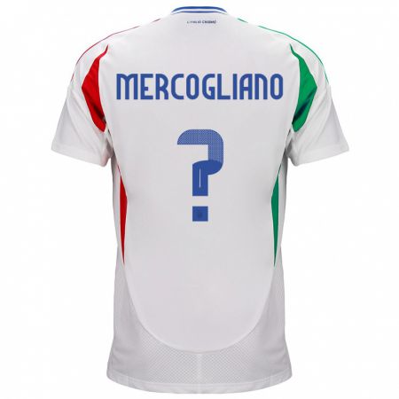 Kandiny Niño Camiseta Italia Mattia Mercogliano #0 Blanco 2ª Equipación 24-26 La Camisa Chile