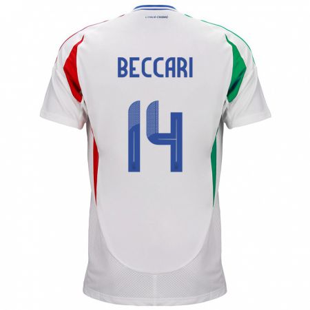 Kandiny Niño Camiseta Italia Chiara Beccari #14 Blanco 2ª Equipación 24-26 La Camisa Chile