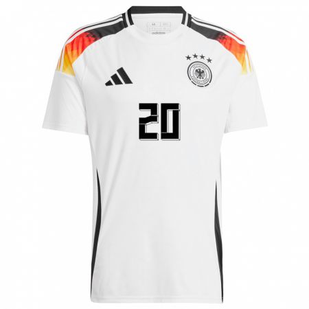 Kandiny Hombre Camiseta Alemania Lina Magull #20 Blanco 1ª Equipación 24-26 La Camisa Chile