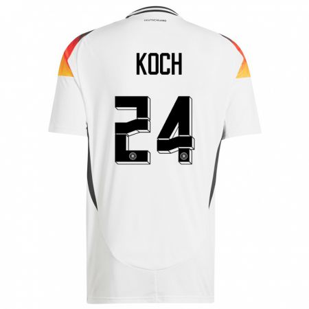 Kandiny Hombre Camiseta Alemania Robin Koch #24 Blanco 1ª Equipación 24-26 La Camisa Chile
