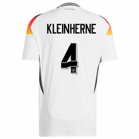 Kandiny Hombre Camiseta Alemania Sophia Kleinherne #4 Blanco 1ª Equipación 24-26 La Camisa Chile