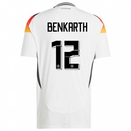 Kandiny Hombre Camiseta Alemania Laura Benkarth #12 Blanco 1ª Equipación 24-26 La Camisa Chile