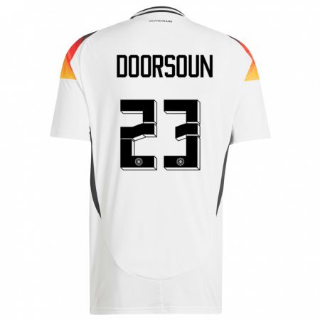 Kandiny Hombre Camiseta Alemania Sara Doorsoun #23 Blanco 1ª Equipación 24-26 La Camisa Chile