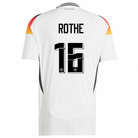 Kandiny Hombre Camiseta Alemania Tom Rothe #16 Blanco 1ª Equipación 24-26 La Camisa Chile
