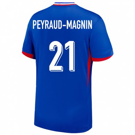 Kandiny Hombre Camiseta Francia Pauline Peyraud Magnin #21 Azul 1ª Equipación 24-26 La Camisa Chile