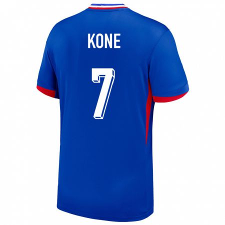 Kandiny Hombre Camiseta Francia Kouadio Kone #7 Azul 1ª Equipación 24-26 La Camisa Chile