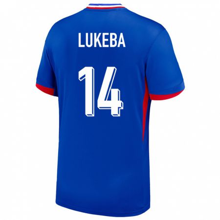 Kandiny Hombre Camiseta Francia Castello Lukeba #14 Azul 1ª Equipación 24-26 La Camisa Chile