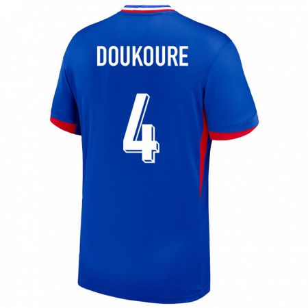 Kandiny Hombre Camiseta Francia Ismael Doukoure #4 Azul 1ª Equipación 24-26 La Camisa Chile