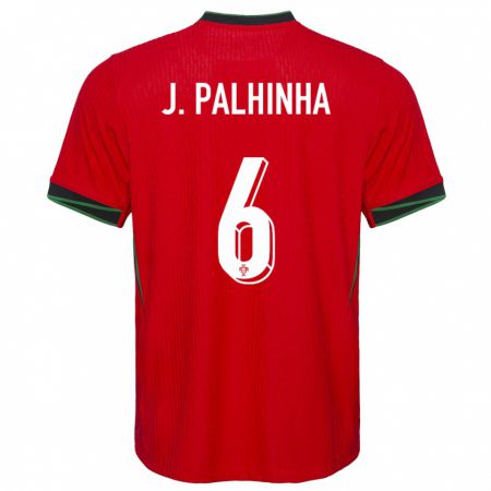 Kandiny Hombre Camiseta Portugal Joao Palhinha #6 Rojo 1ª Equipación 24-26 La Camisa Chile