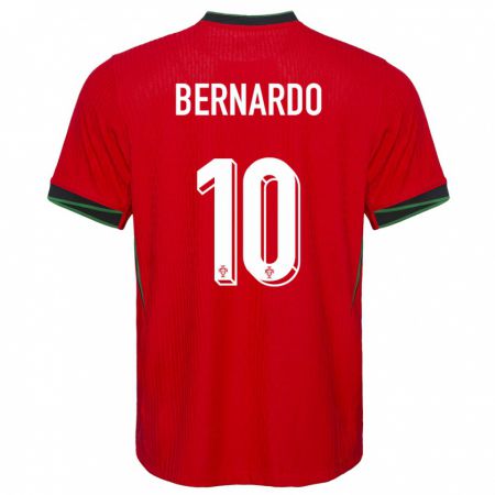 Kandiny Hombre Camiseta Portugal Bernardo Silva #10 Rojo 1ª Equipación 24-26 La Camisa Chile