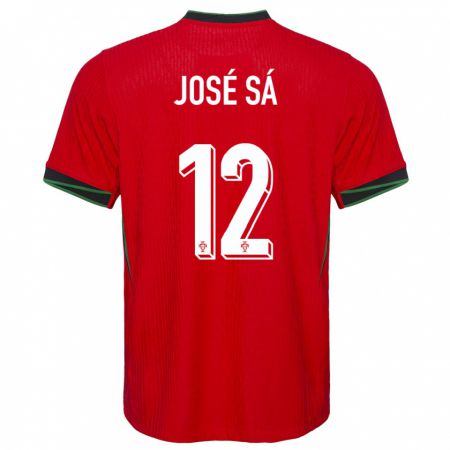 Kandiny Hombre Camiseta Portugal Jose Sa #12 Rojo 1ª Equipación 24-26 La Camisa Chile