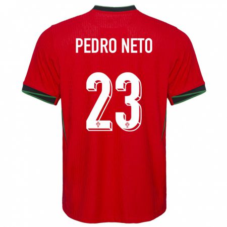 Kandiny Hombre Camiseta Portugal Pedro Neto #23 Rojo 1ª Equipación 24-26 La Camisa Chile