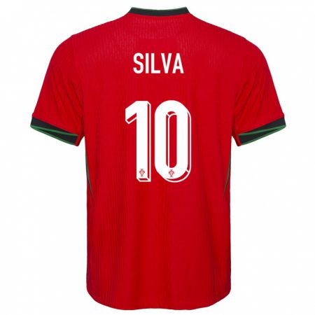 Kandiny Hombre Camiseta Portugal Jessica Silva #10 Rojo 1ª Equipación 24-26 La Camisa Chile