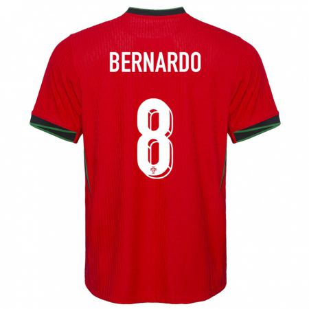 Kandiny Hombre Camiseta Portugal Paulo Bernardo #8 Rojo 1ª Equipación 24-26 La Camisa Chile