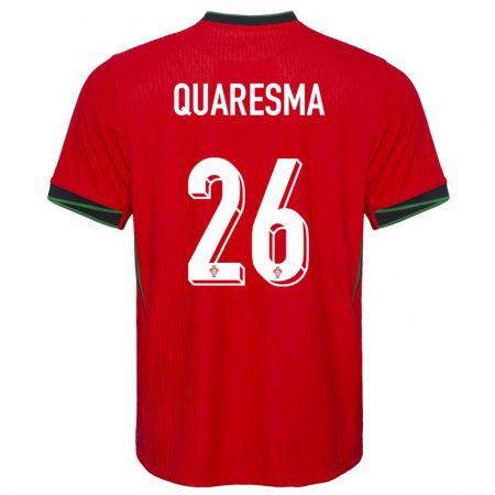 Kandiny Hombre Camiseta Portugal Eduardo Quaresma #26 Rojo 1ª Equipación 24-26 La Camisa Chile