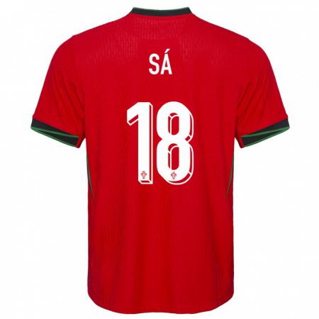 Kandiny Hombre Camiseta Portugal Gustavo Sa #18 Rojo 1ª Equipación 24-26 La Camisa Chile