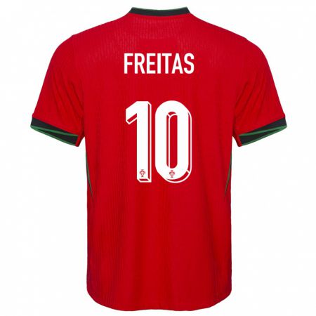 Kandiny Hombre Camiseta Portugal Tiago Freitas #10 Rojo 1ª Equipación 24-26 La Camisa Chile
