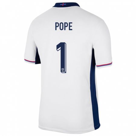 Kandiny Hombre Camiseta Inglaterra Nick Pope #1 Blanco 1ª Equipación 24-26 La Camisa Chile