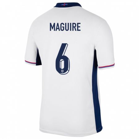 Kandiny Hombre Camiseta Inglaterra Harry Maguire #6 Blanco 1ª Equipación 24-26 La Camisa Chile