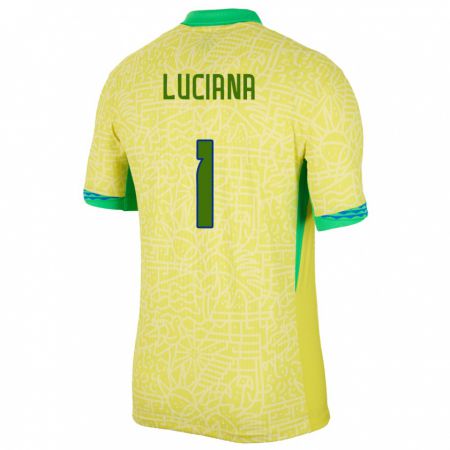 Kandiny Hombre Camiseta Brasil Luciana #1 Amarillo 1ª Equipación 24-26 La Camisa Chile