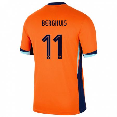 Kandiny Hombre Camiseta Países Bajos Steven Berghuis #11 Naranja 1ª Equipación 24-26 La Camisa Chile
