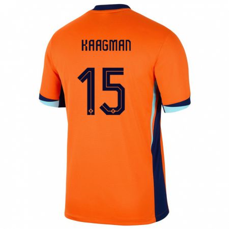 Kandiny Hombre Camiseta Países Bajos Inessa Kaagman #15 Naranja 1ª Equipación 24-26 La Camisa Chile