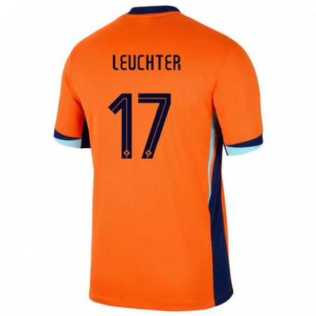Kandiny Hombre Camiseta Países Bajos Romee Leuchter #17 Naranja 1ª Equipación 24-26 La Camisa Chile