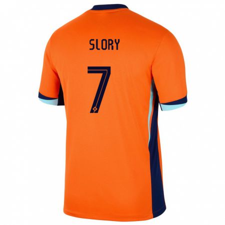 Kandiny Hombre Camiseta Países Bajos Jaden Slory #7 Naranja 1ª Equipación 24-26 La Camisa Chile