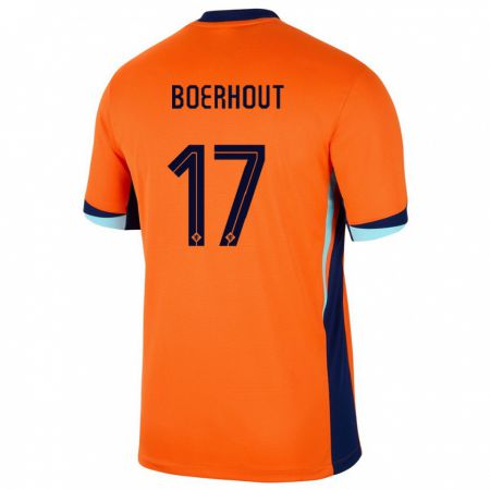 Kandiny Hombre Camiseta Países Bajos Yoram Boerhout #17 Naranja 1ª Equipación 24-26 La Camisa Chile