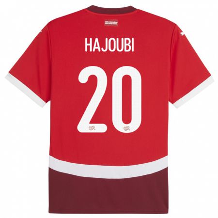 Kandiny Hombre Camiseta Suiza Amin Hajoubi #20 Rojo 1ª Equipación 24-26 La Camisa Chile