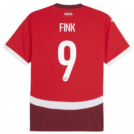 Kandiny Hombre Camiseta Suiza Bradley Fink #9 Rojo 1ª Equipación 24-26 La Camisa Chile