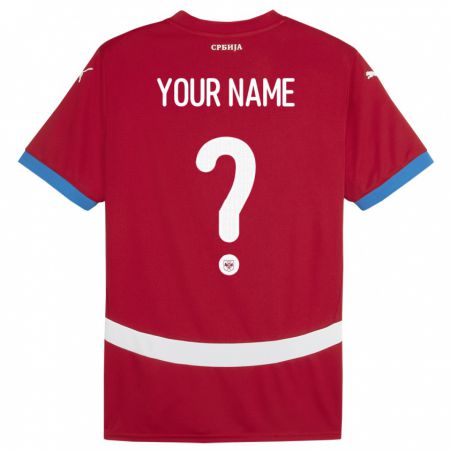 Kandiny Hombre Camiseta Serbia Su Nombre #0 Rojo 1ª Equipación 24-26 La Camisa Chile