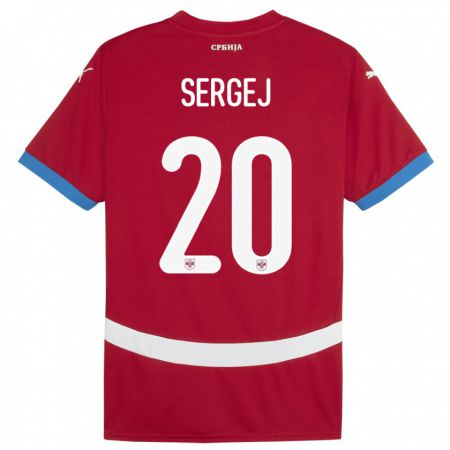 Kandiny Hombre Camiseta Serbia Sergej Milinkovic-Savic #20 Rojo 1ª Equipación 24-26 La Camisa Chile