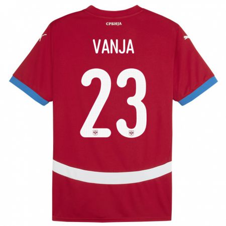 Kandiny Hombre Camiseta Serbia Vanja Milinkovic-Savic #23 Rojo 1ª Equipación 24-26 La Camisa Chile
