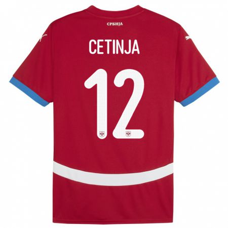 Kandiny Hombre Camiseta Serbia Sara Cetinja #12 Rojo 1ª Equipación 24-26 La Camisa Chile
