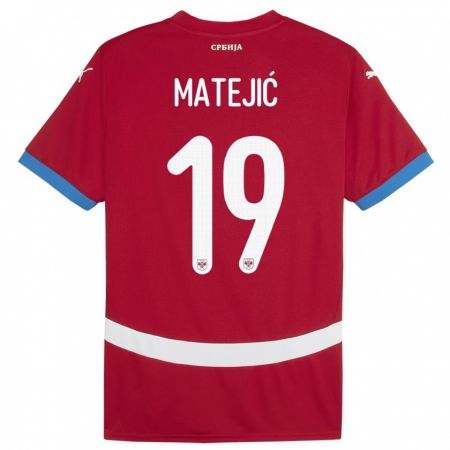 Kandiny Hombre Camiseta Serbia Nina Matejic #19 Rojo 1ª Equipación 24-26 La Camisa Chile