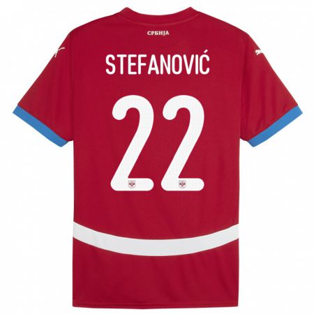 Kandiny Hombre Camiseta Serbia Dejana Stefanovic #22 Rojo 1ª Equipación 24-26 La Camisa Chile